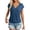 Blue, variant on Women's V Neck Short Sleeve Tee, Solid Color Casual Top, Relaxed Fit Summer Basic Shirt