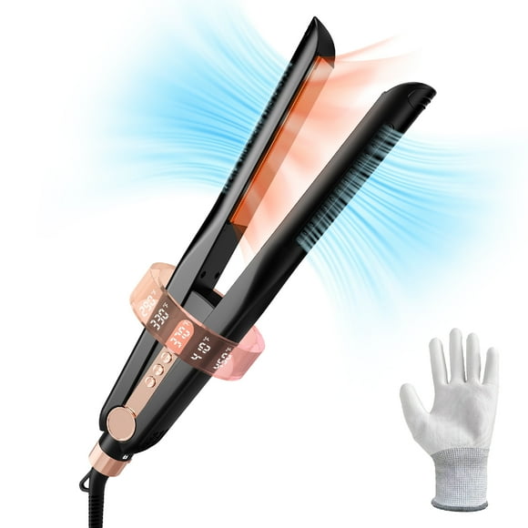 Nicebay Lisseur de Cheveux, Coiffure à Flux d'Air, Lance de Curling 1 Pouce Évent d'Air Frais, 5 Températures, Double Tension