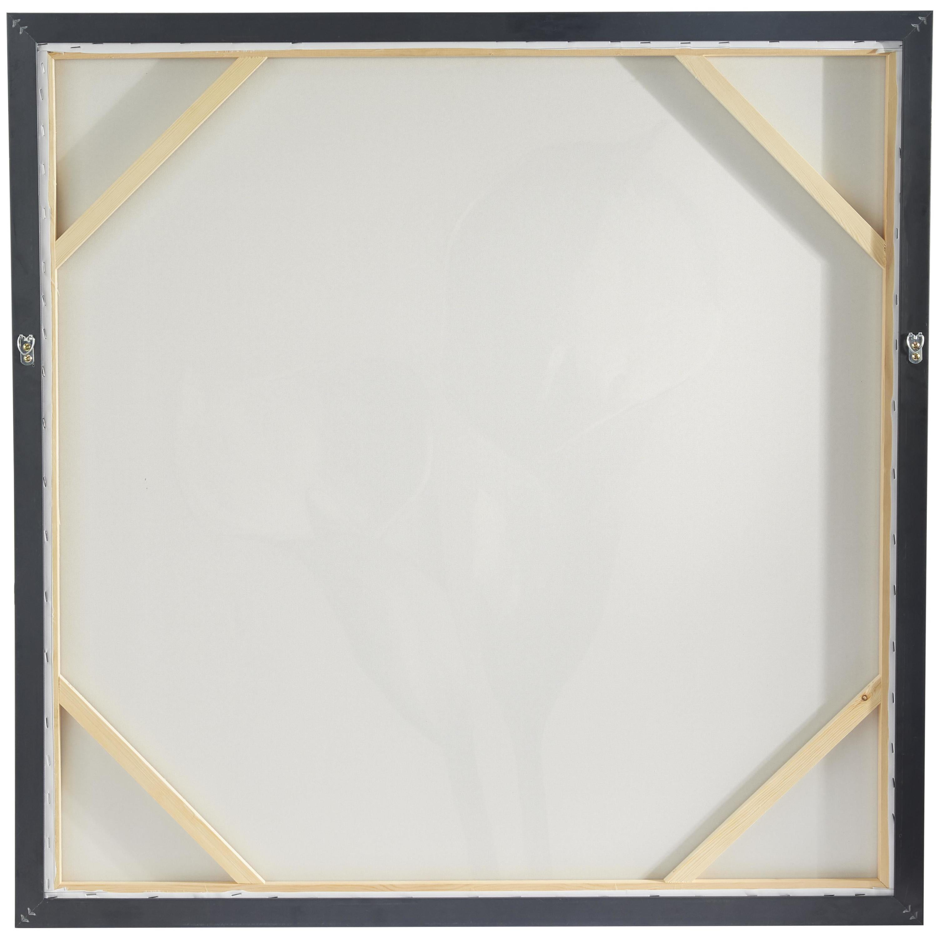 37" x 37" Shaded Tulip Floral Framed Wall Art with Black Frame, by DecMode