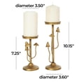 thumbnail image 3 of DecMode 2 Candle Gold Metal Abstract Mushroom Inspired Candle Holder, Set of 2, 3 of 11