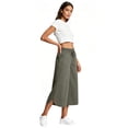 thumbnail image 6 of Barrel Pants for Women Cropped Linen Capris Petite Drawstring Wide Leg Cotton 2026 Casual Summer Boho Baggy Palazzo Pull On Trousers Green XL, 6 of 7