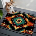 thumbnail image 4 of Boho Orange Teal Bathroom Mats 2x3 FT,Non Slip Small Kitchen Mat,Geometric Vintage Southwestern Ethnic Washable Soft Backed Front Door Throw Rugs Non-Shedding Indoor Outdoor Doormat for Entryway Sink, 4 of 8