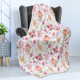 thumbnail image 4 of Pale Pink Soft Flannel Fleece Throw Blanket, Watercolor Style Rural Meadow Floral Pattern Inspired by Fresh Spring Nature, Cozy Plush for Indoor and Outdoor Use, 70" x 90", Multicolor, by Ambesonne, 4 of 5