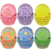 600 Pieces Seasonal Cupcake Liners Colorful Curls Cupcake Baking Cups Colorful Dots Wrappers Polka Paper Wraps Muffin Case Trays for Mother's Day Father's Day Birthday Party Decor