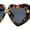 Tortoise Black, variant on Womens Oversize Thick Heart Shape Funky Retro Sunglasses All Black