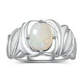 thumbnail image 1 of RYLOS Bagues pour Femmes Bague en Or Blanc 14K Solitaire Pierre Précieuse Ovale 9x7 mm avec Anneau Fini Satin Opale d'Octobre Bijoux Taille 10, 1 of 7