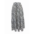 thumbnail image 2 of Women's Floral Boho Pleated Maxi Skirts Elastic High Waist Flowy Skirt for Beach Summer White XL, 2 of 9