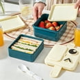 thumbnail image 4 of Plastic Double Lunch Box Office Lunch Box Microwave Oven Heating Portable Cartoons Children's Lunch Box, 4 of 6