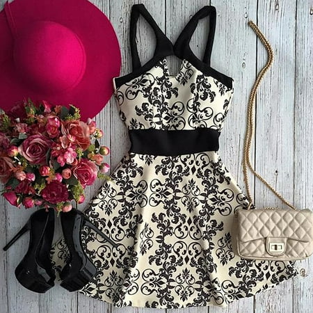

✪ New Sexy Women Casual Sleeveless Chiffon Party Evening Cocktail Short Mini Dress