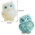 thumbnail image 2 of Handcrafted Owl Natural Crystal Stone Resin Figurines Colorful Crystal Owl Ornaments 2Pcs, 2 of 4