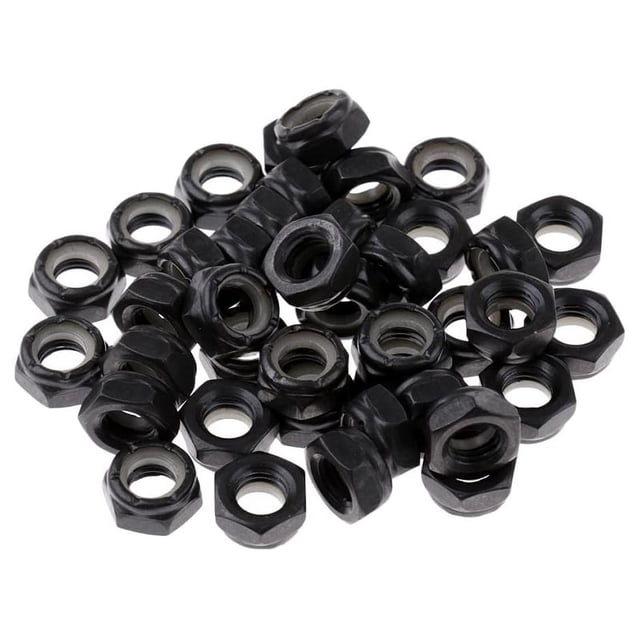 50 Pcs Roues de Remplacement pour Planche à Roulettes Longboard Trucks Écrous d'Axe Matériel Noir