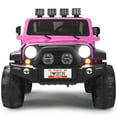 thumbnail image 4 of Costway 12V Kids Ride On Car 2 Seater Truck RC Electric Vehicles w/ Storage Room Pink, 4 of 10
