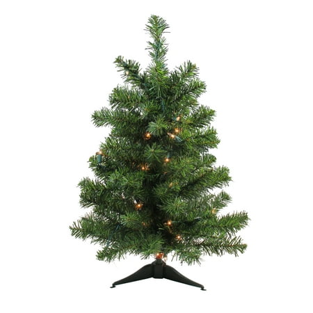 2' Pre-Lit Medium Canadian Pine Artificial Christmas Tree - Clear