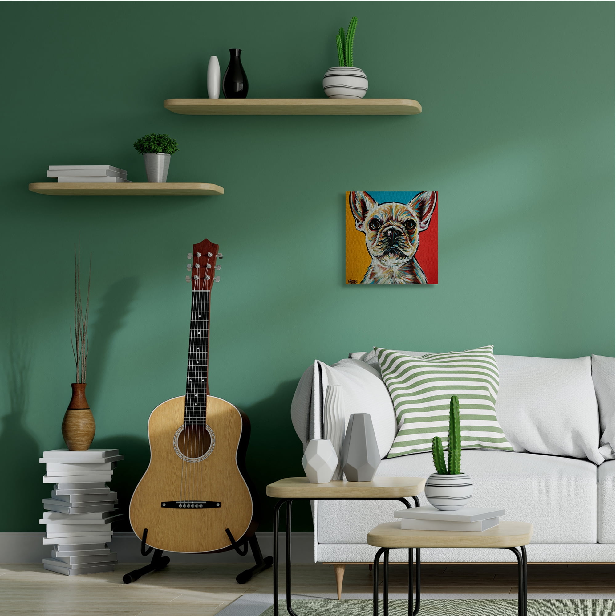 Chroma Style Dog Small Puppy Red Yellow Blue Pop Animals & Insects Gallery-Wrapped Canvas Print Wall Art, 17x17