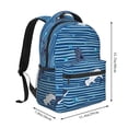 thumbnail image 2 of Haiem Sharks on White Blue Striped Printed School Backpack,Casual Travel Lightweight Backpack,Durable Comfortable Multifunctional Backpack,Laptop Backpack, 2 of 5