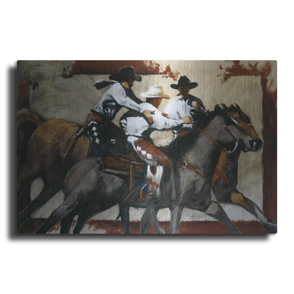 Luxe Metal Art 'All A Board' by J. E. Knauf, Metal Wall Art, 16"x12"
