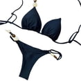 thumbnail image 2 of Women's Bikini Sets Beads Triangle Swimsuits 2 Piece String High Cut Cheeky Bathing Suits, 2 of 3