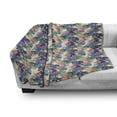 thumbnail image 3 of Tropical Soft Flannel Fleece Throw Blanket, Flowers and Leaves of Exotic Plants Tropic Jungle Rainforest Theme Pattern, Cozy Plush for Indoor and Outdoor Use, 70" x 90", Multicolor, by Ambesonne, 3 of 6