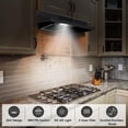 thumbnail image 2 of 30 inch Range Hood Under Cabinet, Stainless Steel Kitchen Vent Hood 280CFM, Built-in Kitchen Stove Hood w/Rocker Button Control, Ducted/Ductless Convertible Duct, 2 Speeds Fan, Bright LED Light, 2 of 6