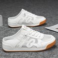 thumbnail image 5 of Men's Backless Mesh Mule Sneakers Breathable Hollow Non Slip Gum Sole Casual Walking Slip On Shoes, 5 of 6