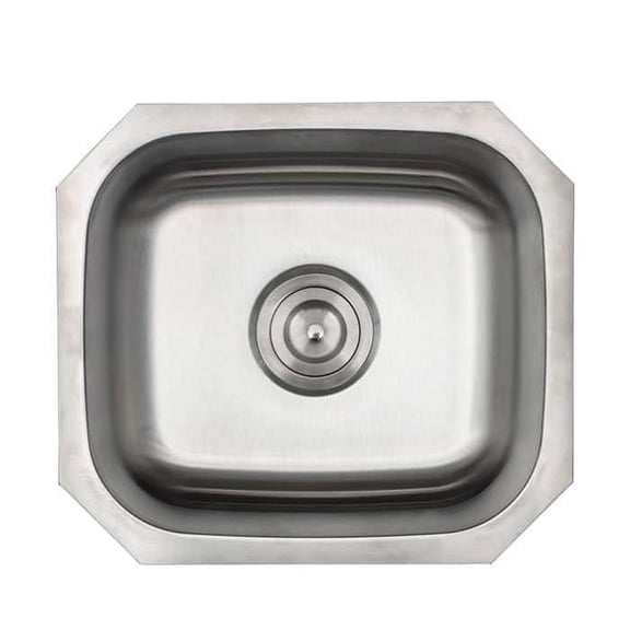 Strictly Sinks 15.8" Undermount Stainless Steel Kitchen Sink - 18 Gauge Single Bowl Bar Sink
