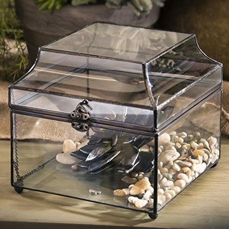 Glass Display Box Large Clear Case Decorative Keepsake Storage Table Top Home Decor Reception Wedding Card Box Vintage J Devlin Box 600