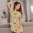 thumbnail image 3 of Daiia Groovy Hippie Flower Mushrooms Print Women's Nightshirt Soft Nightgowns for Women Short Sleeve dress Short-sleeved Sleepwear, 3 of 6