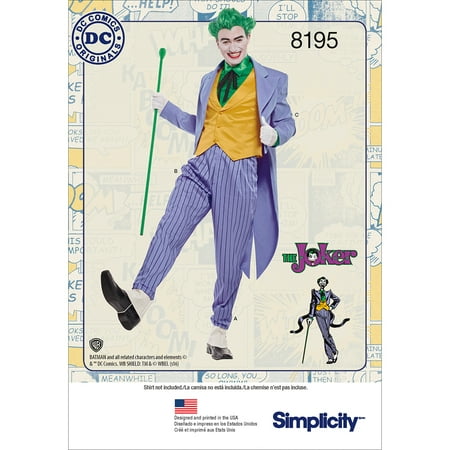 Simplicity DC Comics Men's Joker Costume Pattern, 1