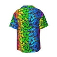 thumbnail image 2 of Sigee Multicolored Butterflies Print Men's Shirts Casual Button Down Short Sleeve Summer Beach Shirt Hawaiian Vacation Shirts Tee Shirt-, 2 of 7