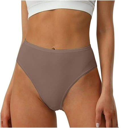 Panties for Women Women s High Waisted Bikini Bottom - High Cut Cheeky Rave Bottoms for Beach  Swimming Pool  Rave Festivals S-2XL Coffee