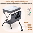 thumbnail image 3 of Patiojoy Portable Baby Changing Table Folding Newborn Nursery Organizer with Wheels Grey, 3 of 7