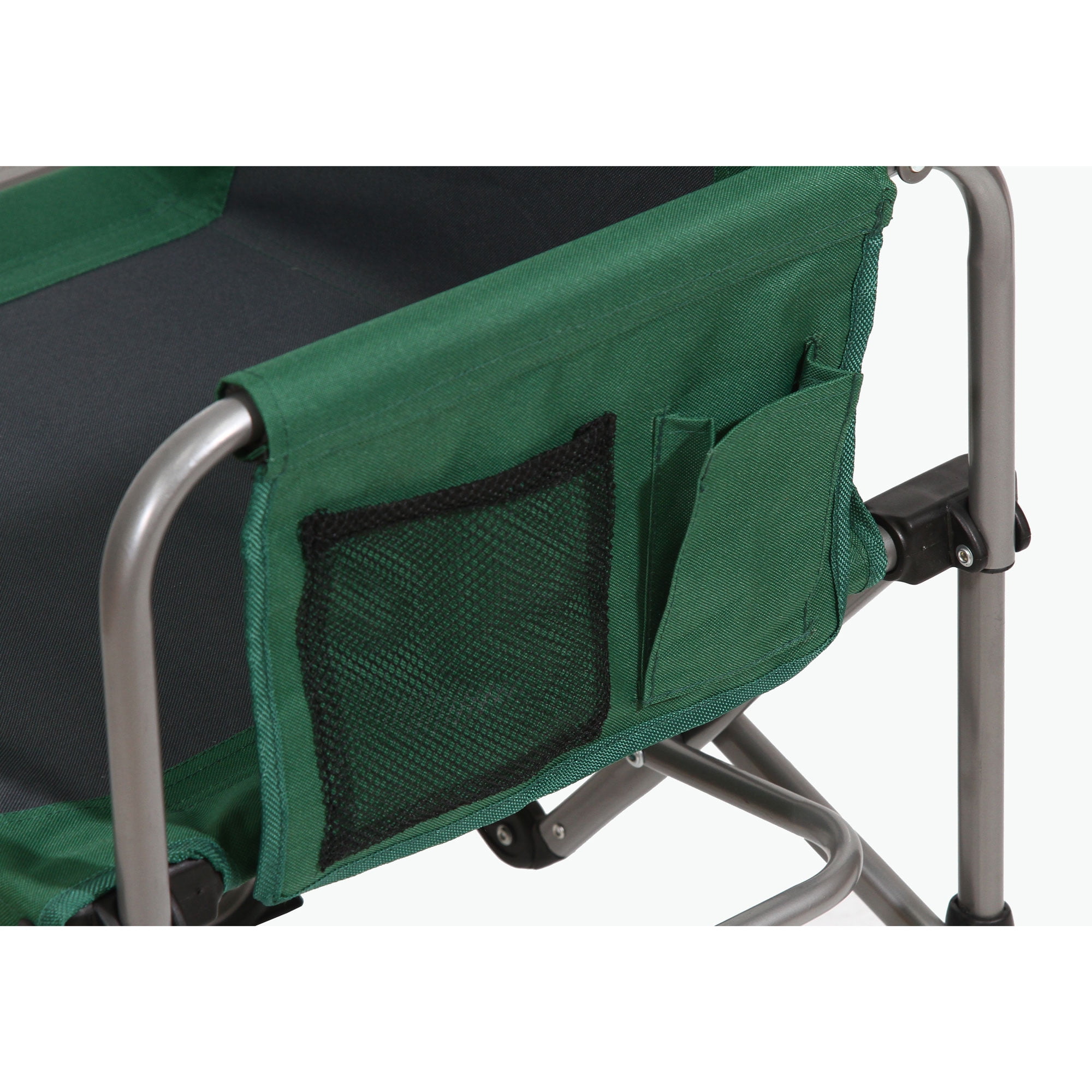 Kamp-Rite Compact Director's Chair w/Side Table & Organizer, Green (2)