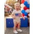 thumbnail image 3 of BemeyourBBs Newborn Baby Boy Girl 4th of July Outfit Infant Baby Independent Day Patriot Clothes Waffled Bubble Romper Stripe America Flag Short Sleeve Bodysuit Baby Boy Girl Summer Clothes, 3 of 8