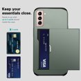 thumbnail image 3 of for Galaxy S21 Wallet Case with Sliding Door Hidden Pocket Credit Card Holder Dual Layer Heavy Duty Shockproof Hard PC Hybrid TPU Flip Protective Cover for Samsung Galaxy S21, Green, 3 of 8