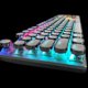 thumbnail image 3 of Teclado mecánico retro Steampunk para juegos, panel de metal, interruptores negros, retroiluminación LED, cable USB, reposamanos, teclas redondas estilo máquina de escribir, para juegos y oficina,, 3 of 6