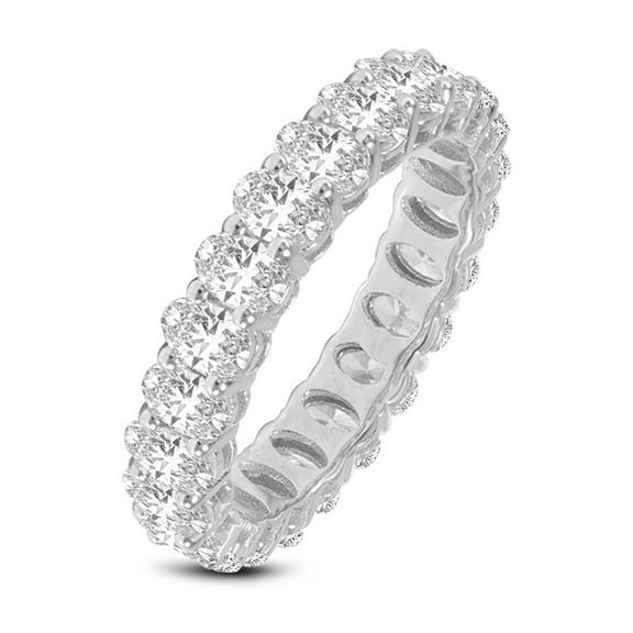 TimeLe$$ Classics 14K White Gold Round Lab Grown Diamond Ladies Nine Stone Wedding Anniversary Stackable Ring Band - 0.75 CTTW (Ring Size: 4.5)