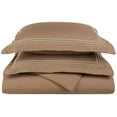 thumbnail image 1 of Wrinkle-Resistant Embroidered 3-Line Trim Microfiber Duvet Set Taupe/Ivory / Full/Queen, 1 of 1