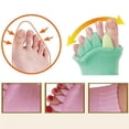 thumbnail image 5 of 1 Pair Foot Alignment Socks Yoga Gym Massage Open Toe Separator Half Toe Socks-Pink-, 5 of 5