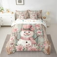 thumbnail image 2 of Homewish Christmas Snowman 7-Piece Twin Bedding Sets,Rustic Flower Floral Bedding Comforter Set,Pink Brown Sheet Sets For Girl Boys,Super Cozy Room Decor Reversible, 2 of 8