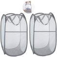 thumbnail image 1 of Cesta de lavandería plegable negra (paquete de 2), cesta de almacenamiento de ropa sucia, cesta de almacenamiento redonda, compatible con el organizador del hogar, habitación de los niños, 1 of 6