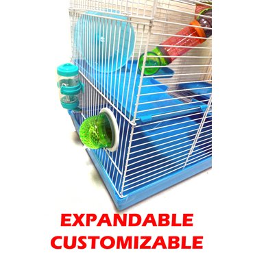 5-Floor Large Hamster Cage With Tubes - Expandable Rodent Home For Mice, Gerbils, Small Pets