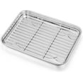 thumbnail image 1 of Baking Sheet with Rack x Stainless Steel Quarter Sheet Pan with Wire Cooling Rack Set for Toaster Oven Roasting Metal Bacon Cookie Trays Nonstick & Rust Dishwasher, 1 of 9