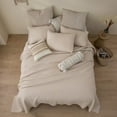 thumbnail image 2 of Wonderful Waffle Quilt Set 3 Piece Solid Bedding Set Beige - King, 2 of 5