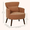 thumbnail image 3 of HOMCOM Fauteuil d'Appoint Rembourré avec Pattes en Bois pour Salon, Orange, 3 of 10