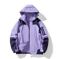thumbnail image 4 of WTOBBY Men's Waterproof Sun Protection Jacket, UPF 50+ Outdoor Sports Windbreaker with Hood, Quick-Dry Hiking Commuter Coat,Light Purple M, 4 of 5