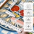 thumbnail image 5 of Mahjong Mat 31.5" x 31.5" Fresh Oysters Ice Cocktail Sauce Lemon Mediterranean Green Olives Blue Non-Slip Noise Reduction Mahjong Tiles Table Cover for Dominoes Poker Card Board and Tile Games, 5 of 6