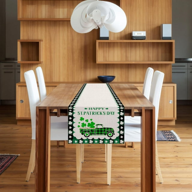 Chemin de Table pour la Saint-Patrick, Chemin de Table Simple et Généreux Résistant à la Graisse, 1x Chemin de Table en Liquidation