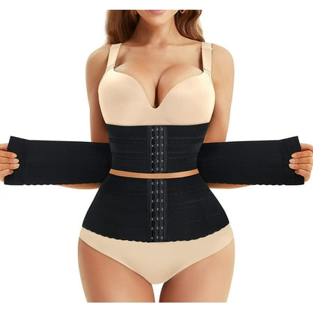 

CtriLady Segmented Waist Trainer for Women Waist Cincher Band Shapewear Tummy Control Corset Shapewear slimmer Body Shaper Girdle (Black Large)