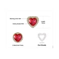 thumbnail image 4 of Jewelrypalace Heart Of Ocean 3.8ct Created Red Ruby Love Forever Halo Stud Earrings 925 Sterling Silver Gold Plated, 4 of 6