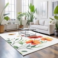 Area Rugs 5'x7', Orange Red Floral Carpet Runner Indoor Outdoor Rugs ...